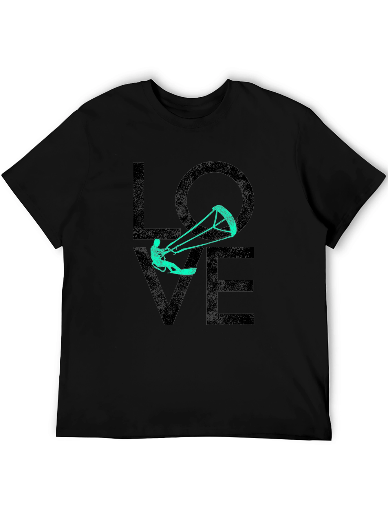 Love Kitesurfing Graphic Tee - Black Cotton T-Shirt