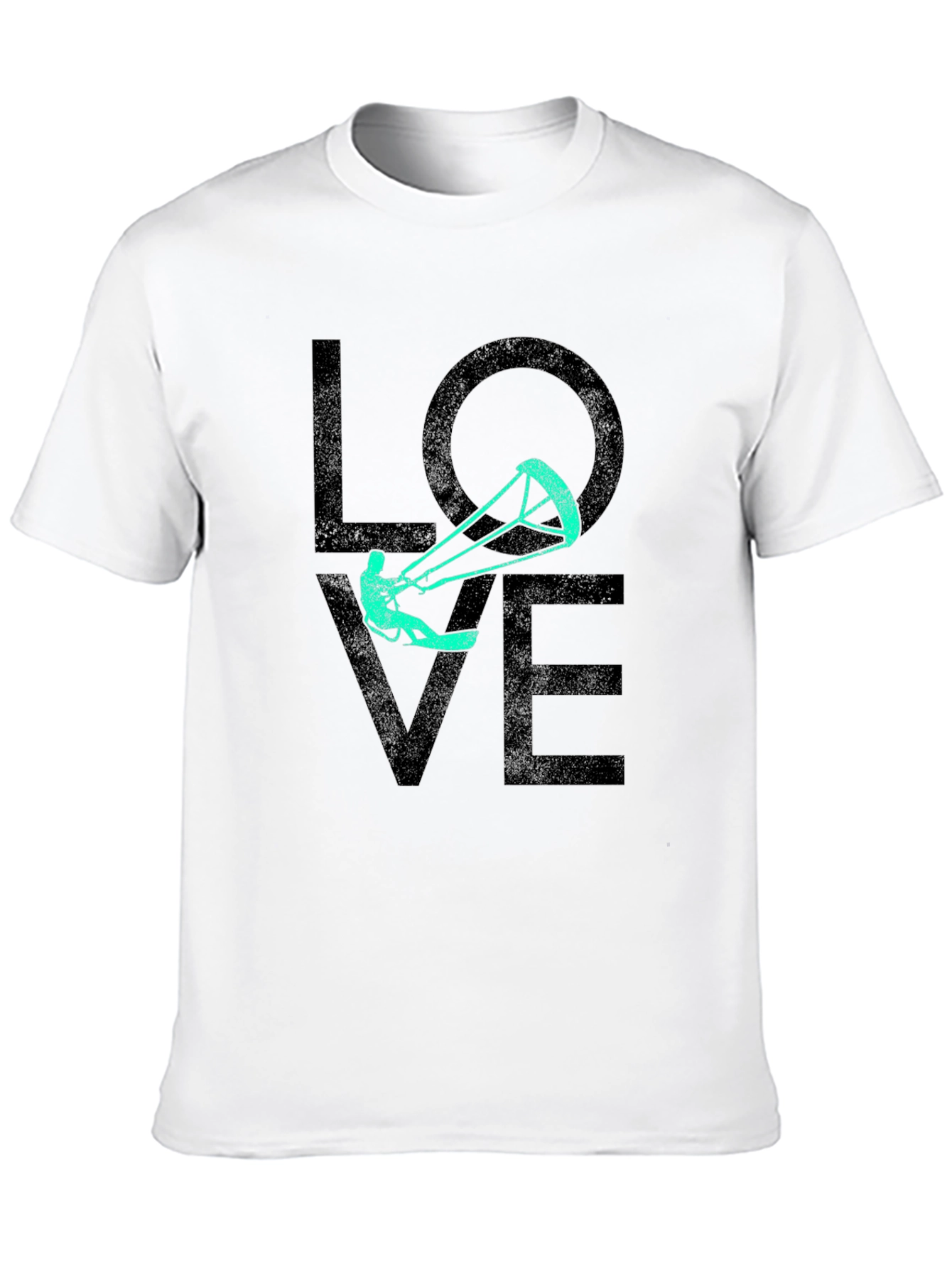 Love Kitesurfing Graphic Tee - Black Cotton T-Shirt