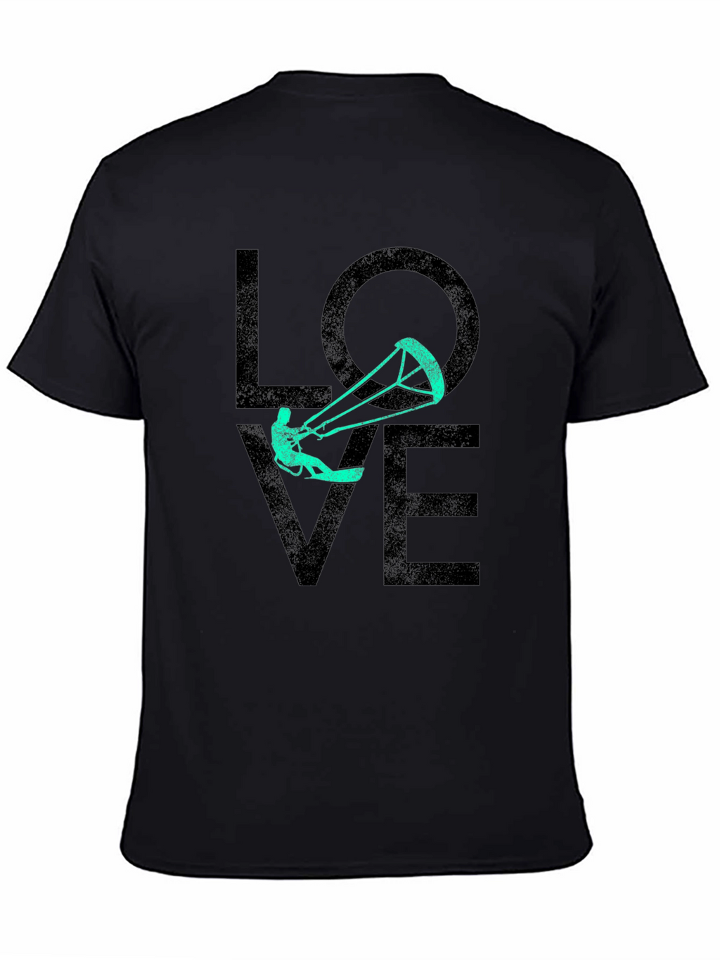 Love Kitesurfing Graphic Tee - Black Cotton T-Shirt