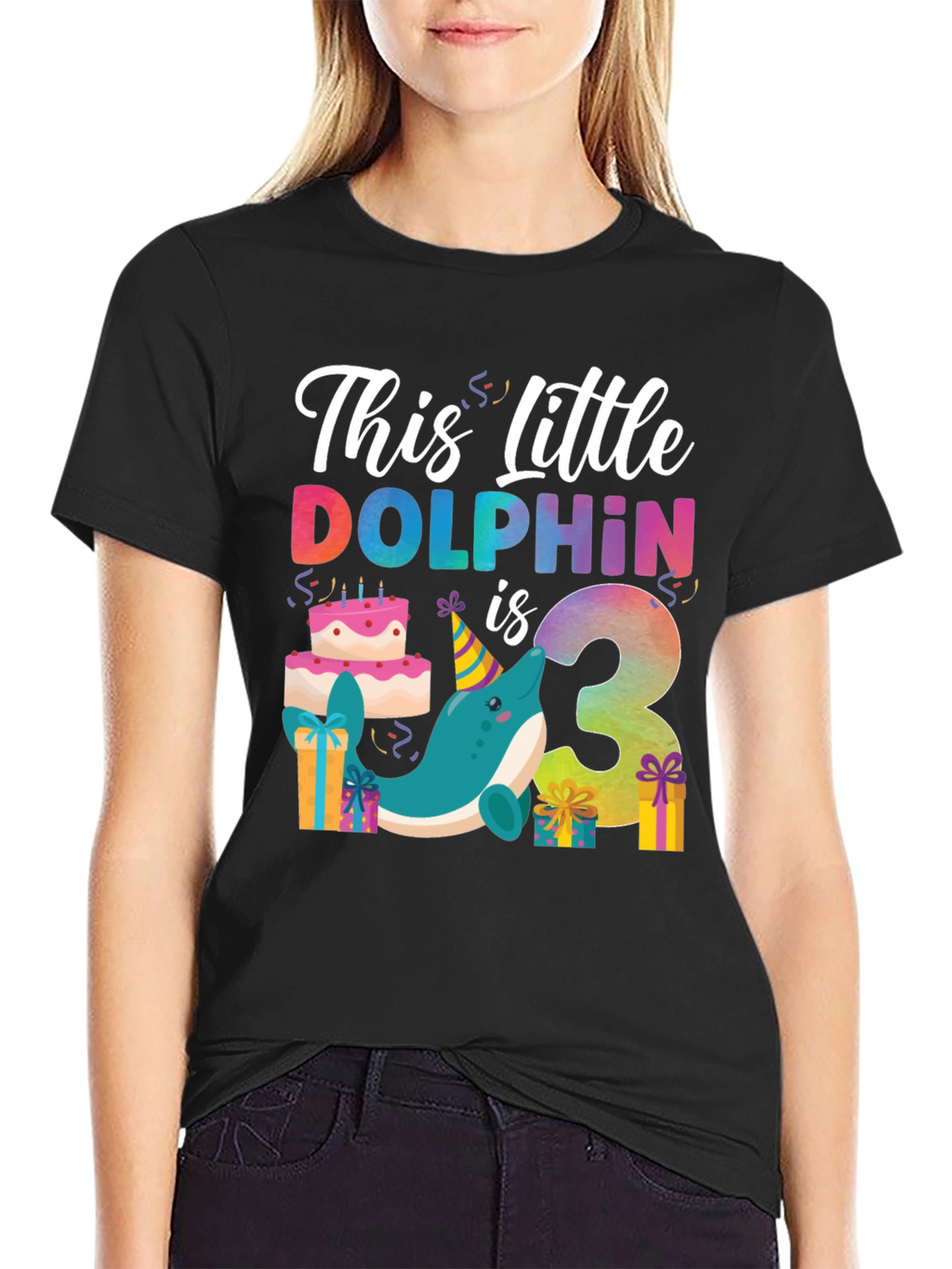 This Little Dolphin is 3 Birthday T-Shirt