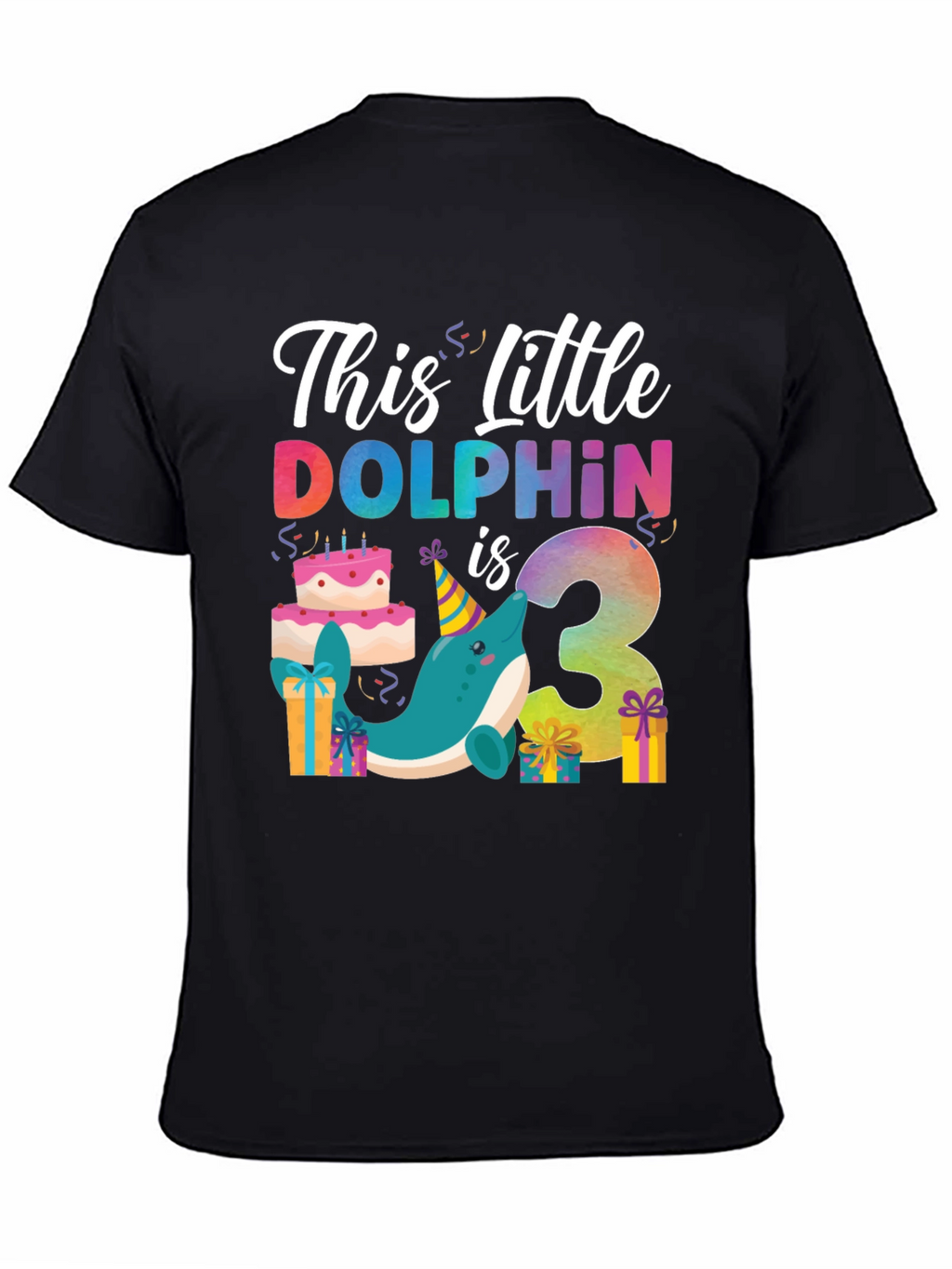 This Little Dolphin is 3 Birthday T-Shirt
