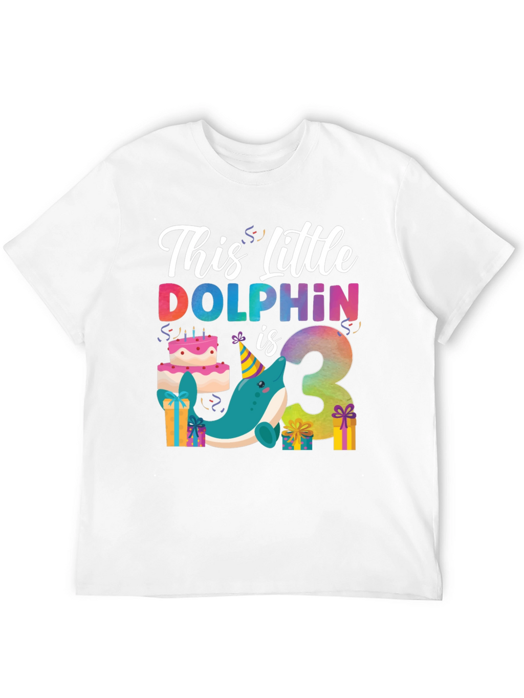 This Little Dolphin is 3 Birthday T-Shirt