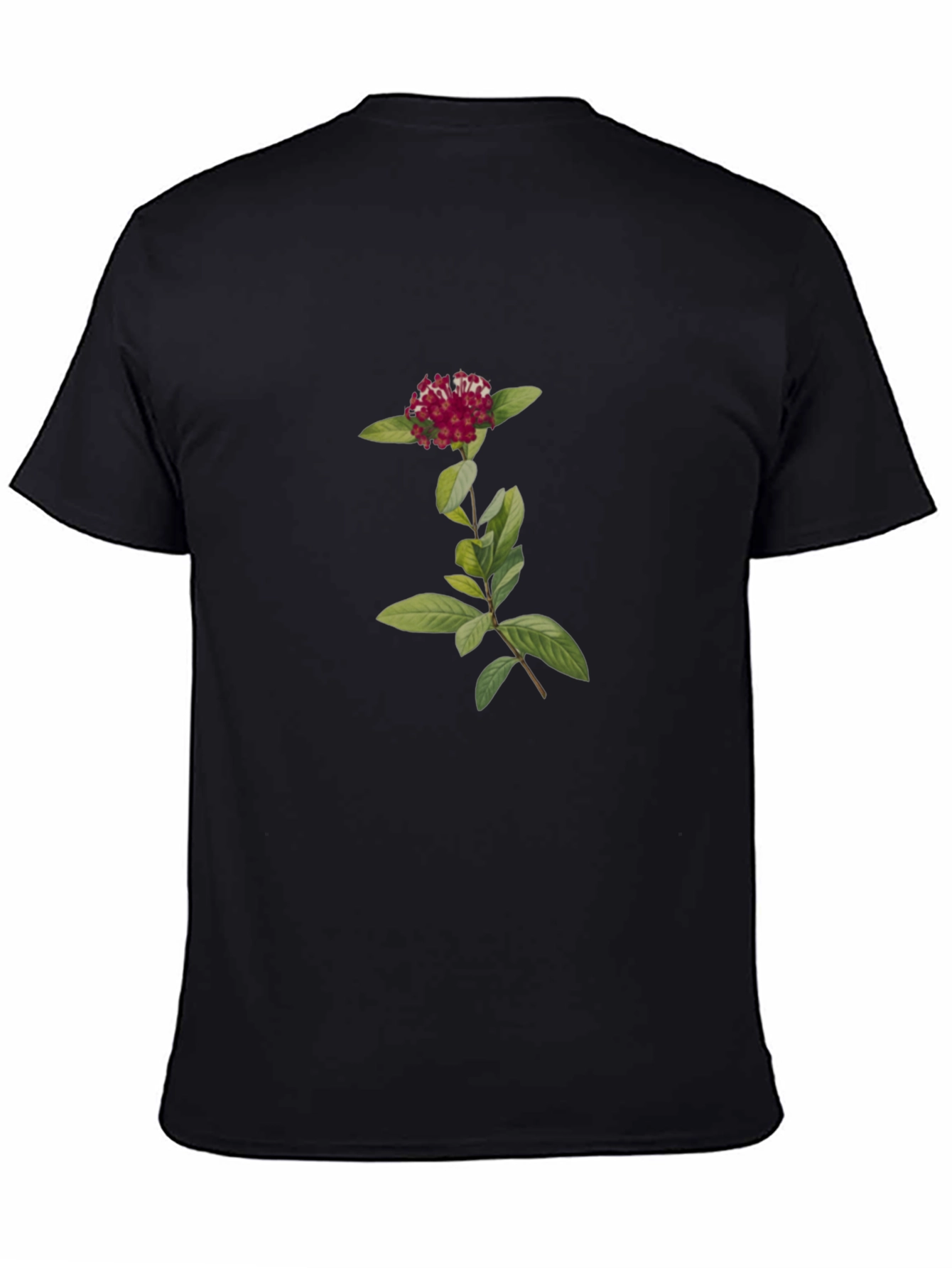 Botanical Black Tee - Flower Graphic