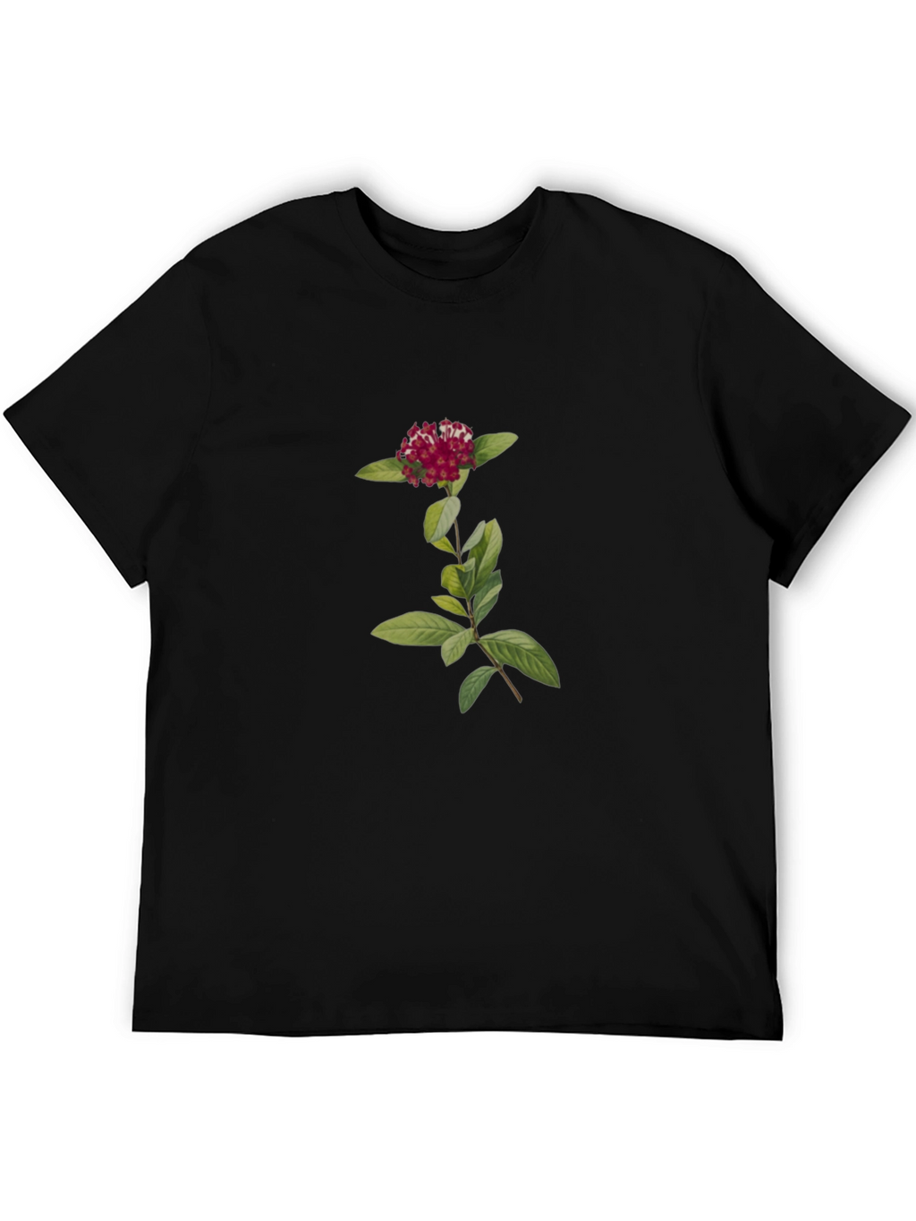 Botanical Black Tee - Flower Graphic