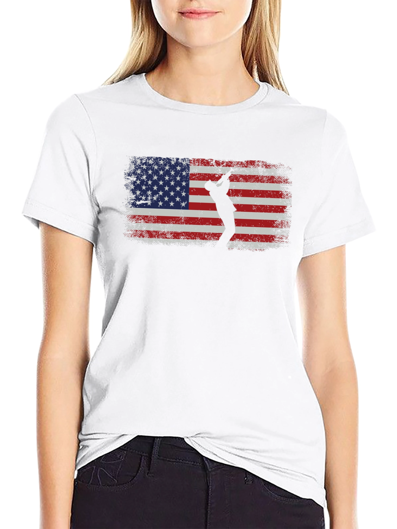 American Flag Saxophone Player T-Shirt