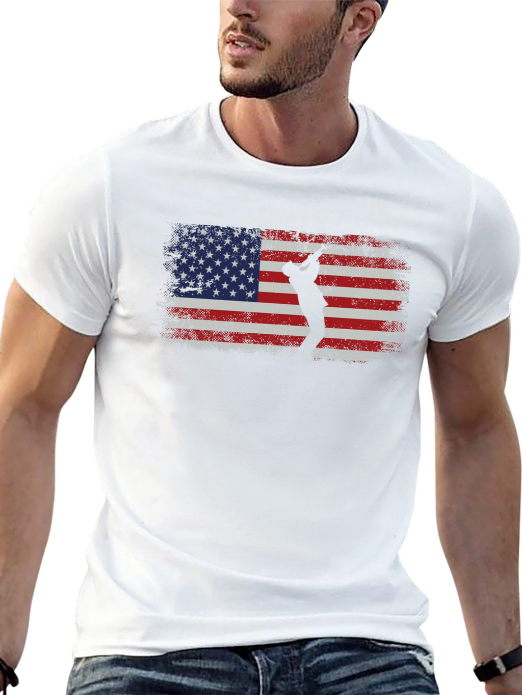 American Flag Saxophone Player T-Shirt