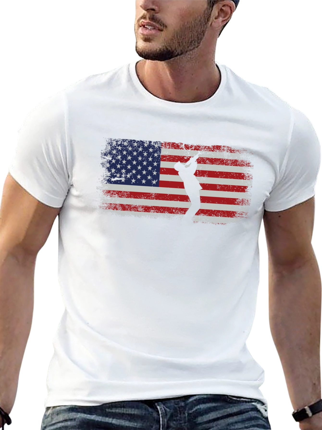 American Flag Saxophone Player T-Shirt