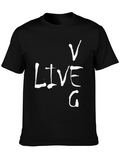 Live V G Mens Black Graphic T-Shirt