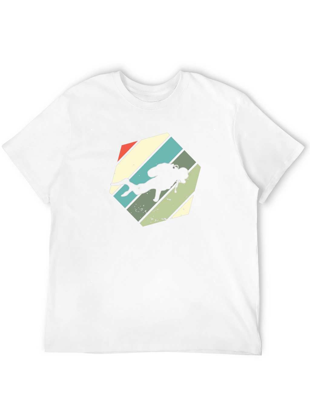 Retro Scuba Diver Graphic T-Shirt - Black