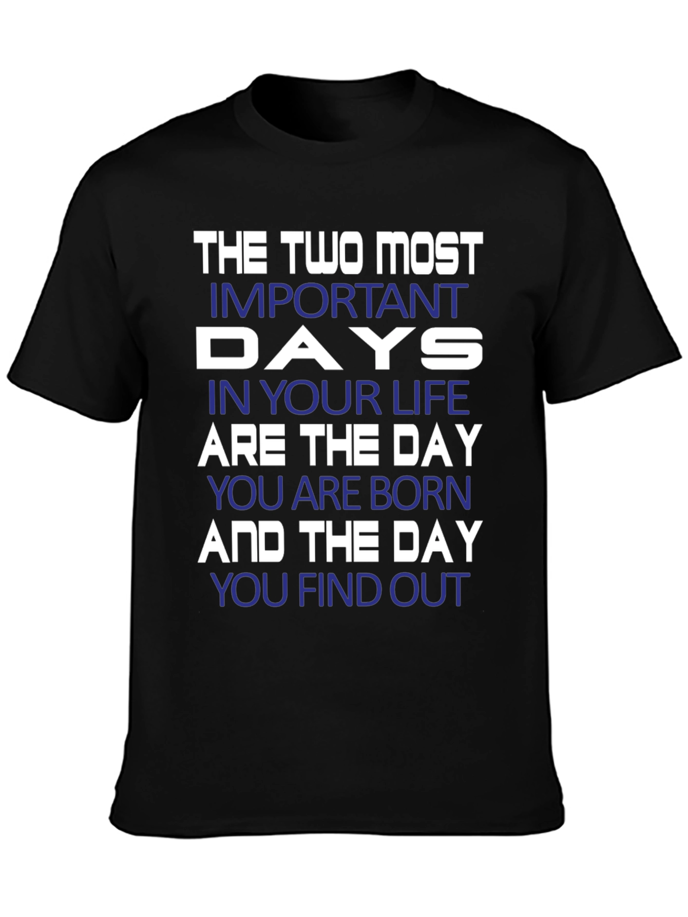 Inspirational The Two Most Important Days Graphic T-Shirt