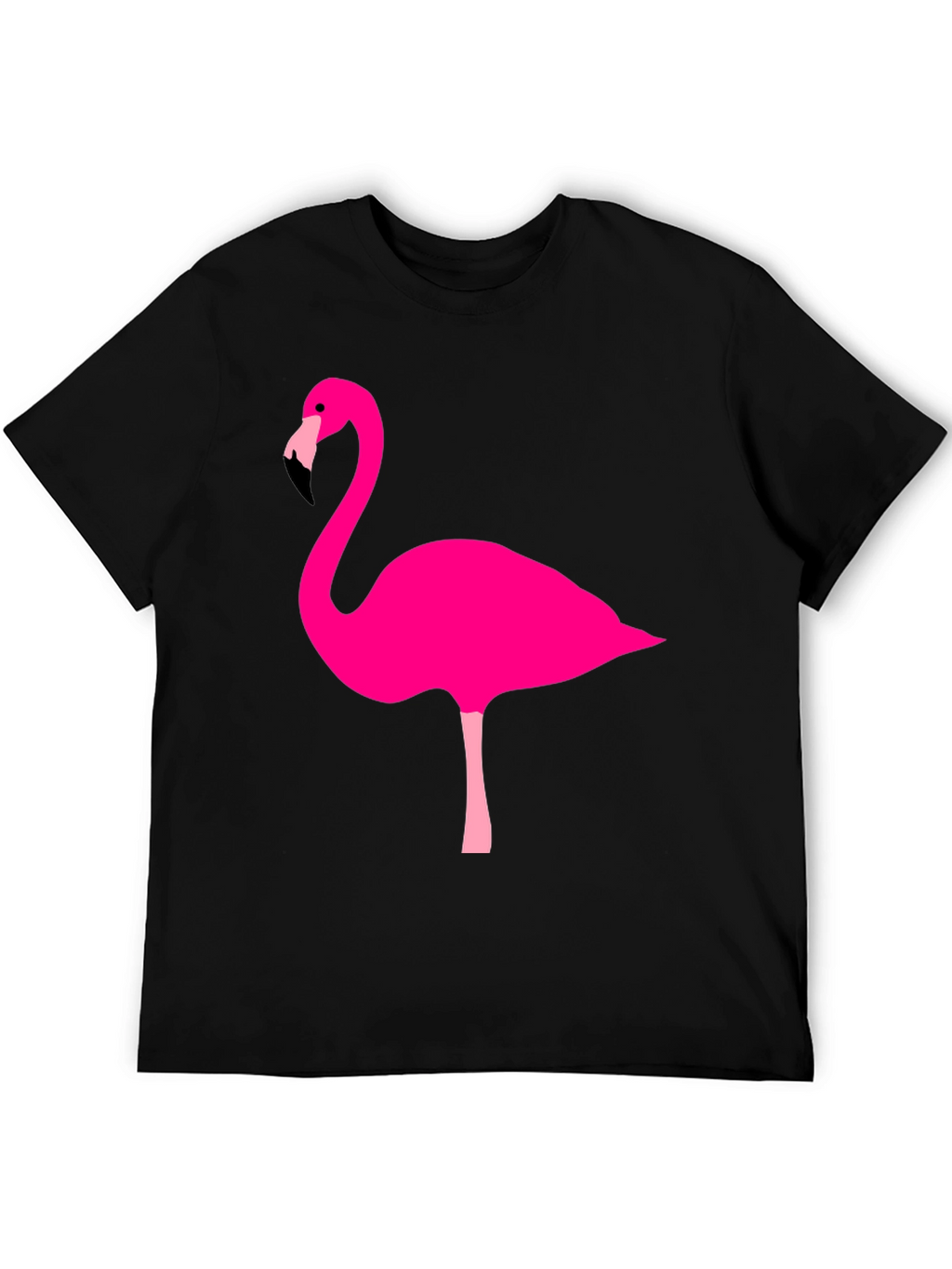 Flamingo Graphic Tee - Black Cotton Casual Shirt