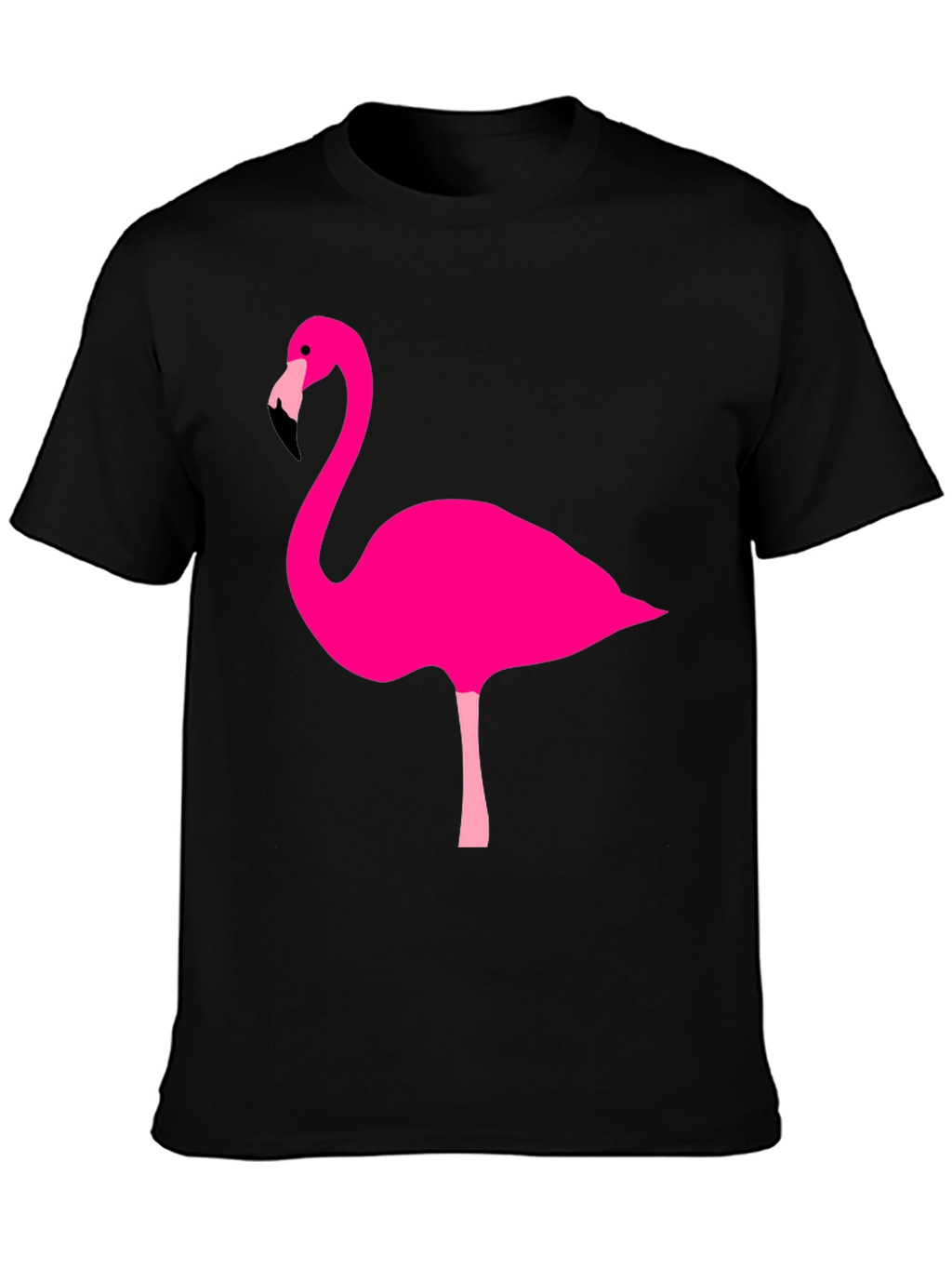 Flamingo Graphic Tee - Black Cotton Casual Shirt