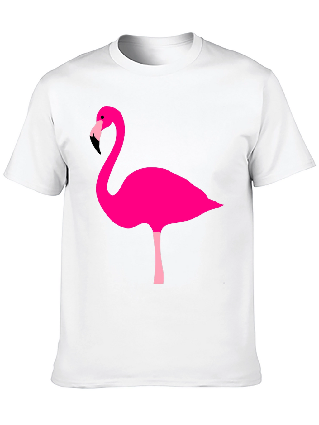 Flamingo Graphic Tee - Black Cotton Casual Shirt