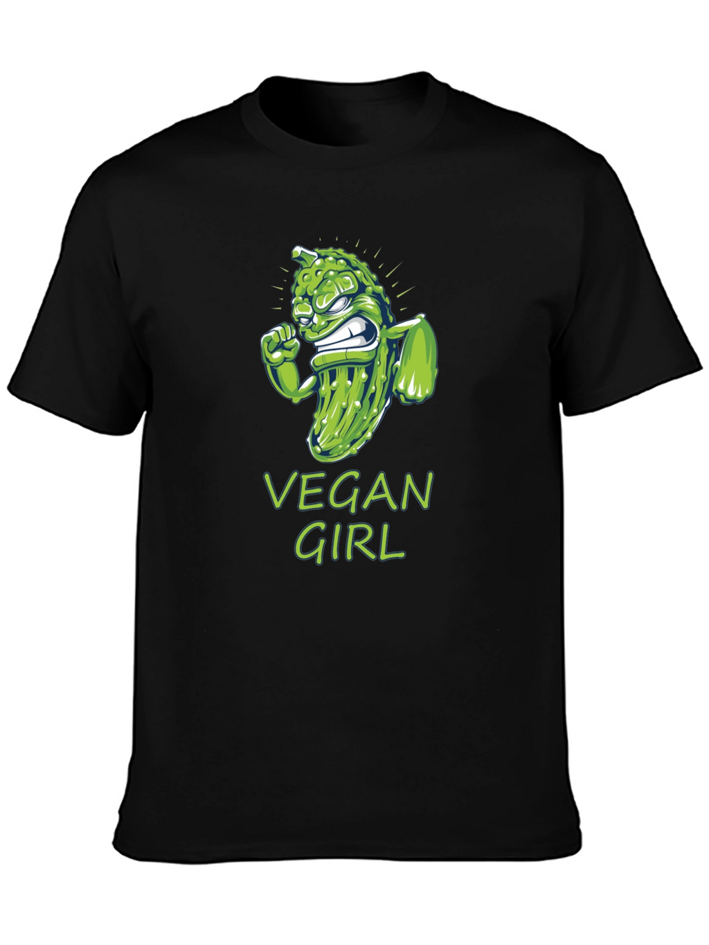 Vegan Girl T-Shirt Funny Pickle Design