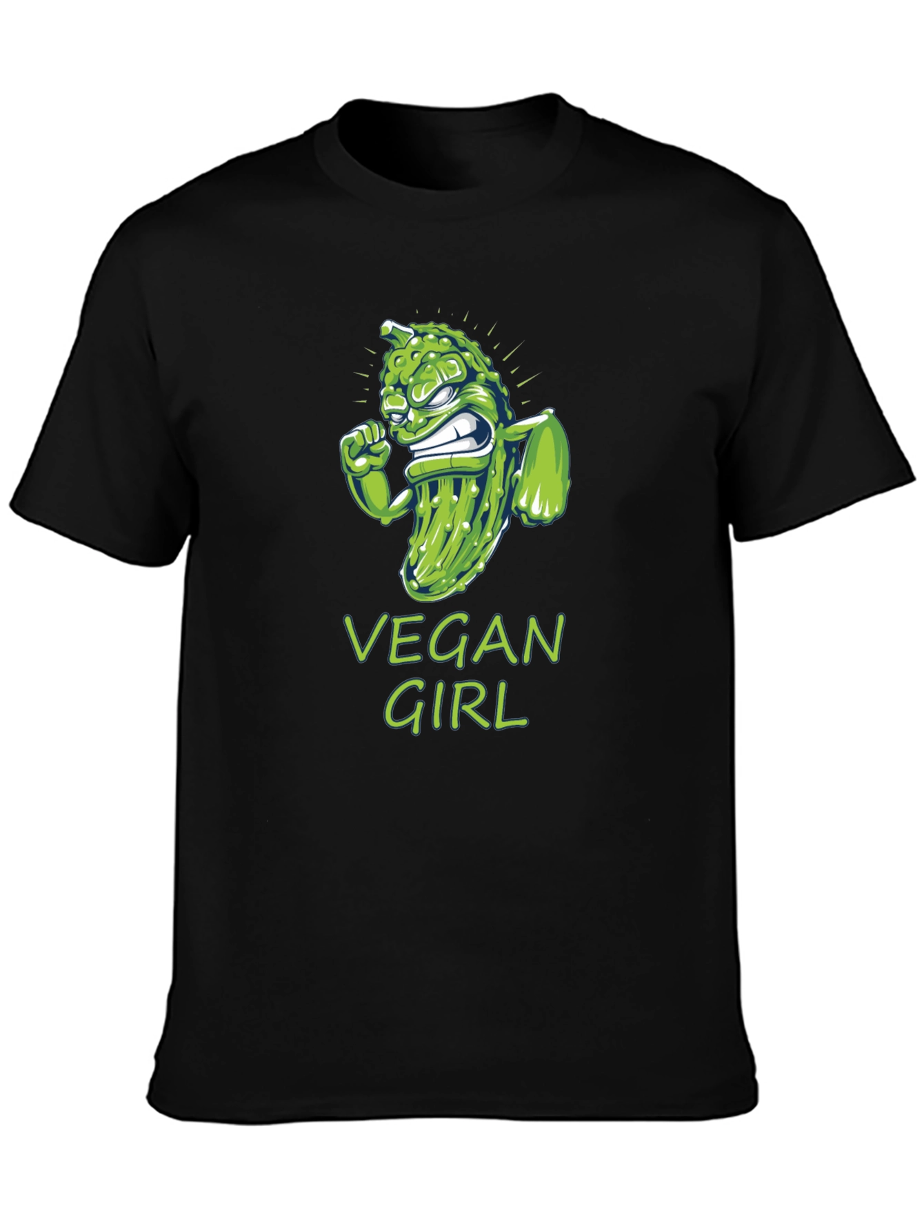 Vegan Girl T-Shirt Funny Pickle Design