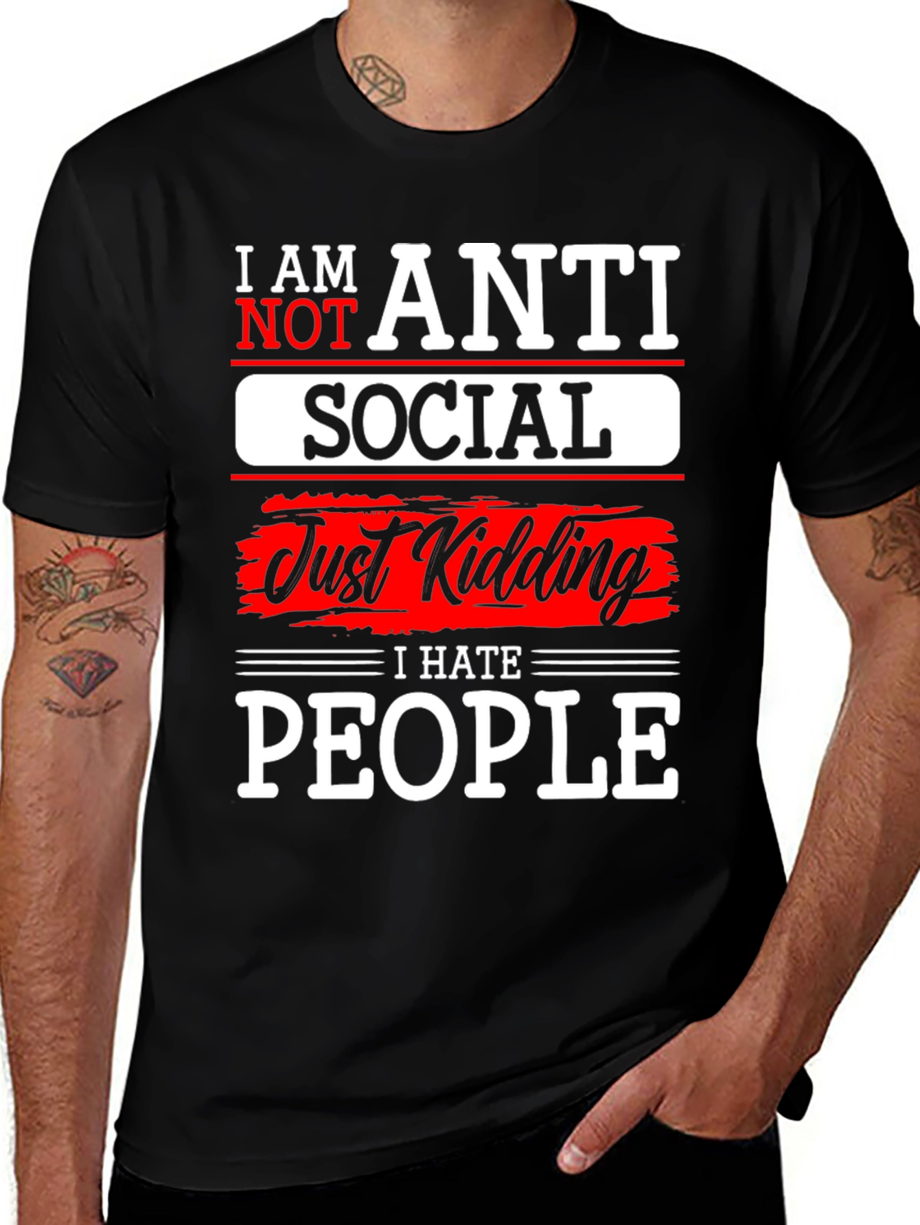 Anti Social T-Shirt - I Hate People Humor Graphic Tee