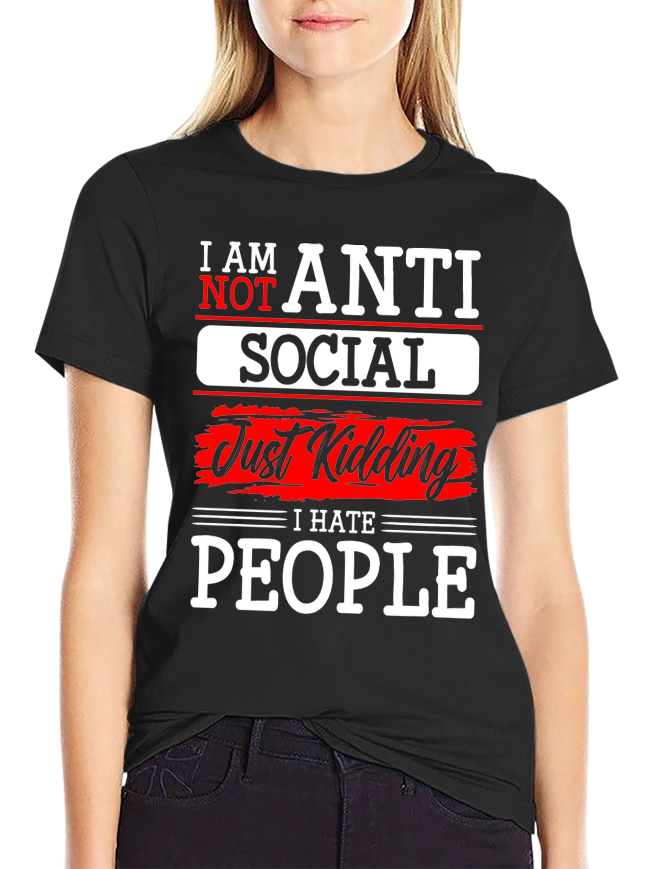 Anti Social T-Shirt - I Hate People Humor Graphic Tee