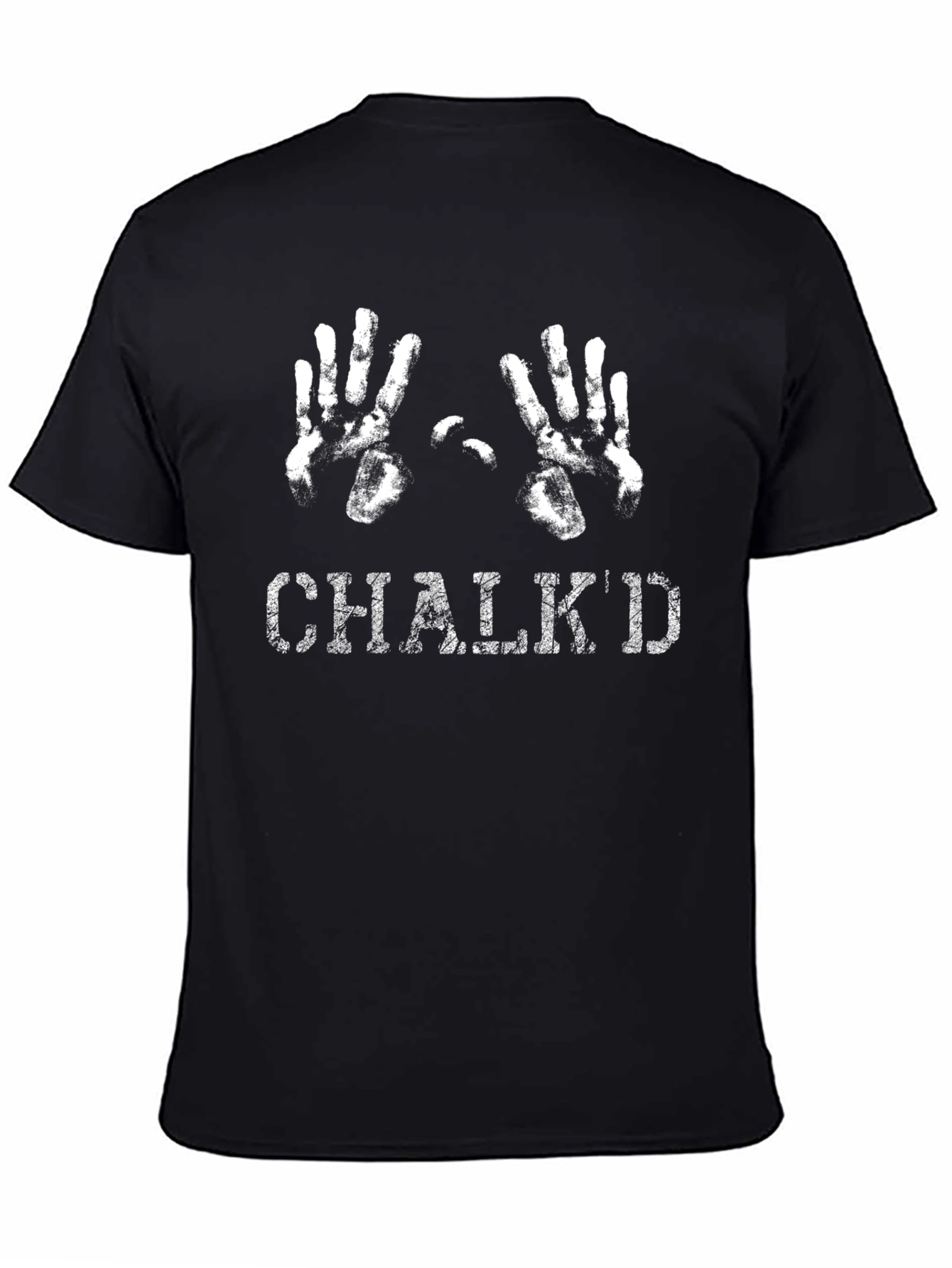 Chalkd Handprint Graphic Tee - Black Cotton T-Shirt
