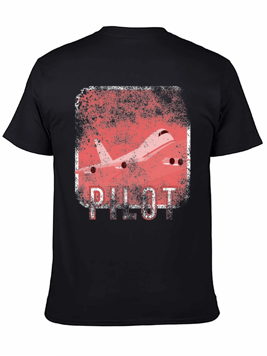 Pilot Airplane Graphic Black T-Shirt