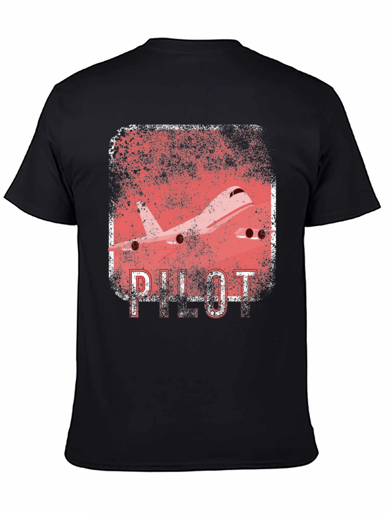 Pilot Airplane Graphic Black T-Shirt