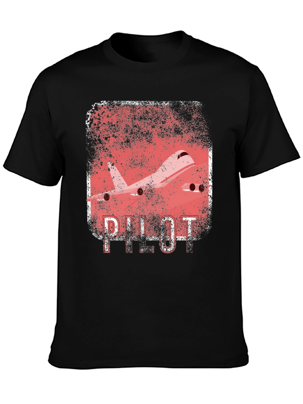 Pilot Airplane Graphic Black T-Shirt