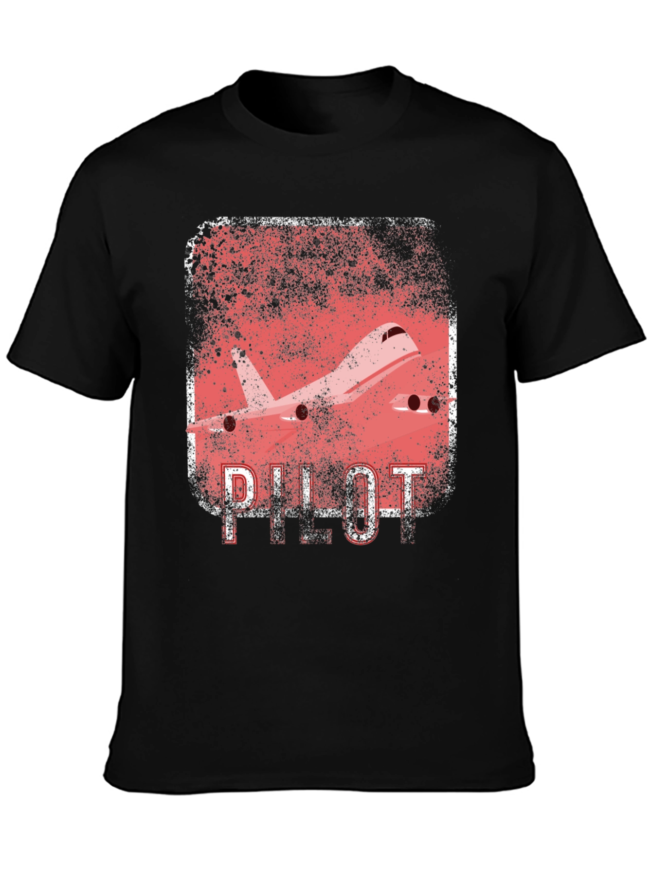 Pilot Airplane Graphic Black T-Shirt
