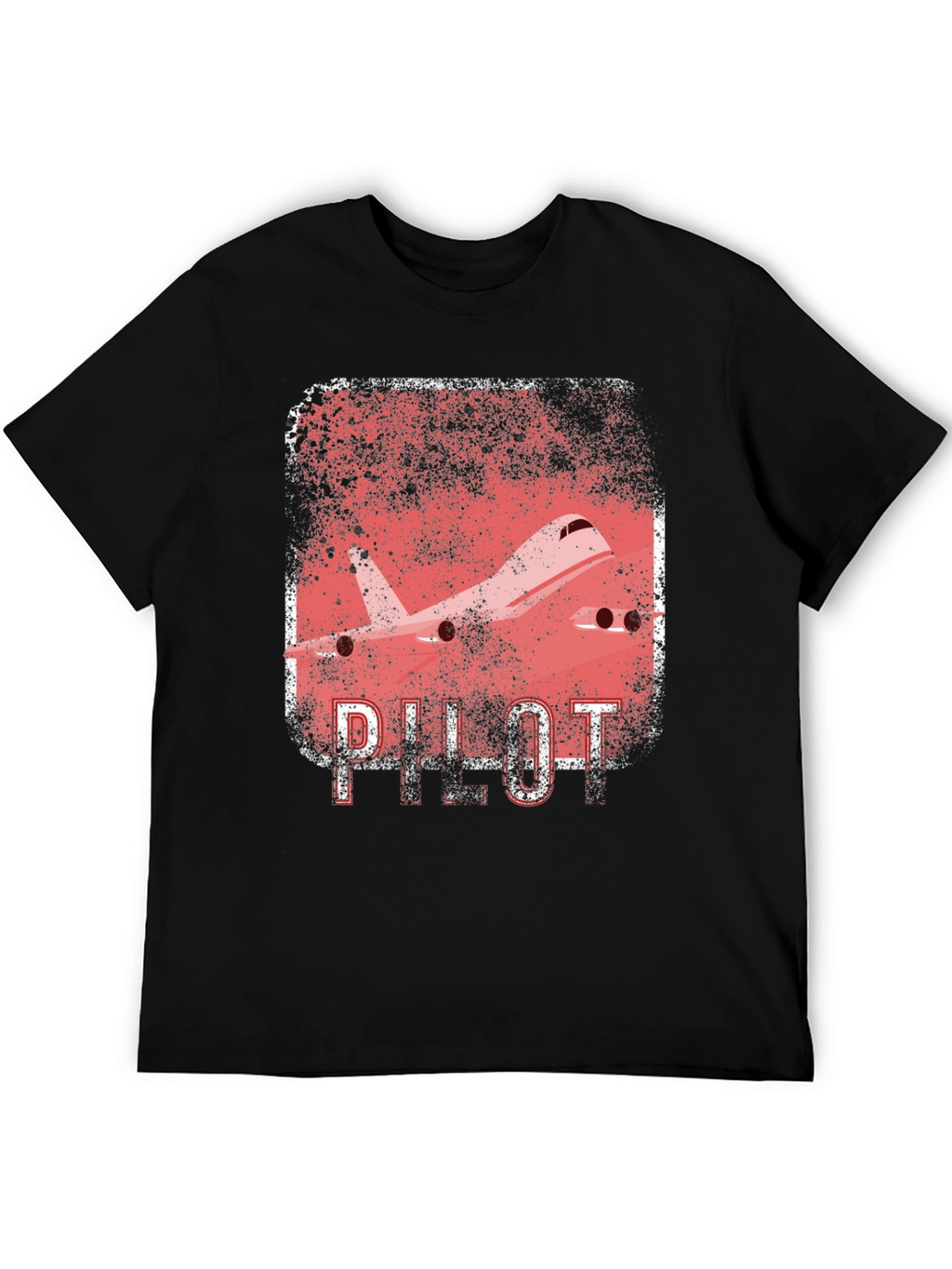 Pilot Airplane Graphic Black T-Shirt