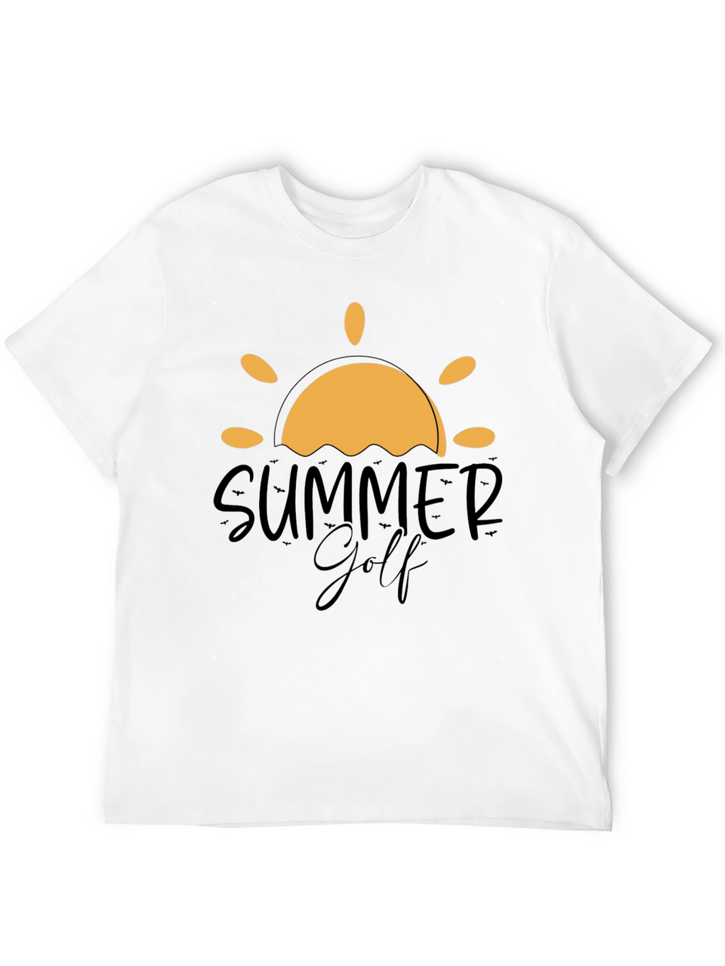 Summer Golf Graphic Tee - Black Cotton Blend