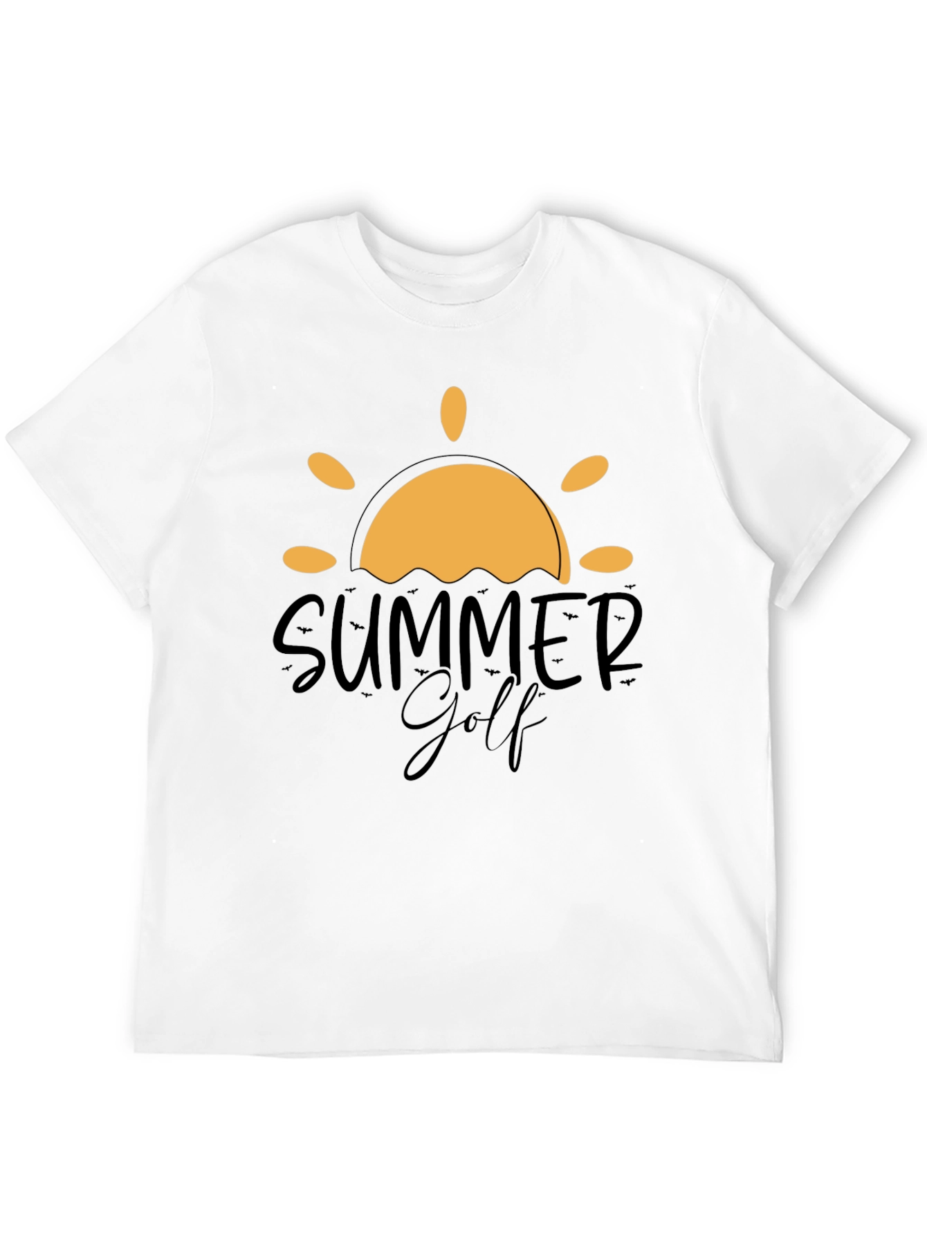 Summer Golf Graphic Tee - Black Cotton Blend