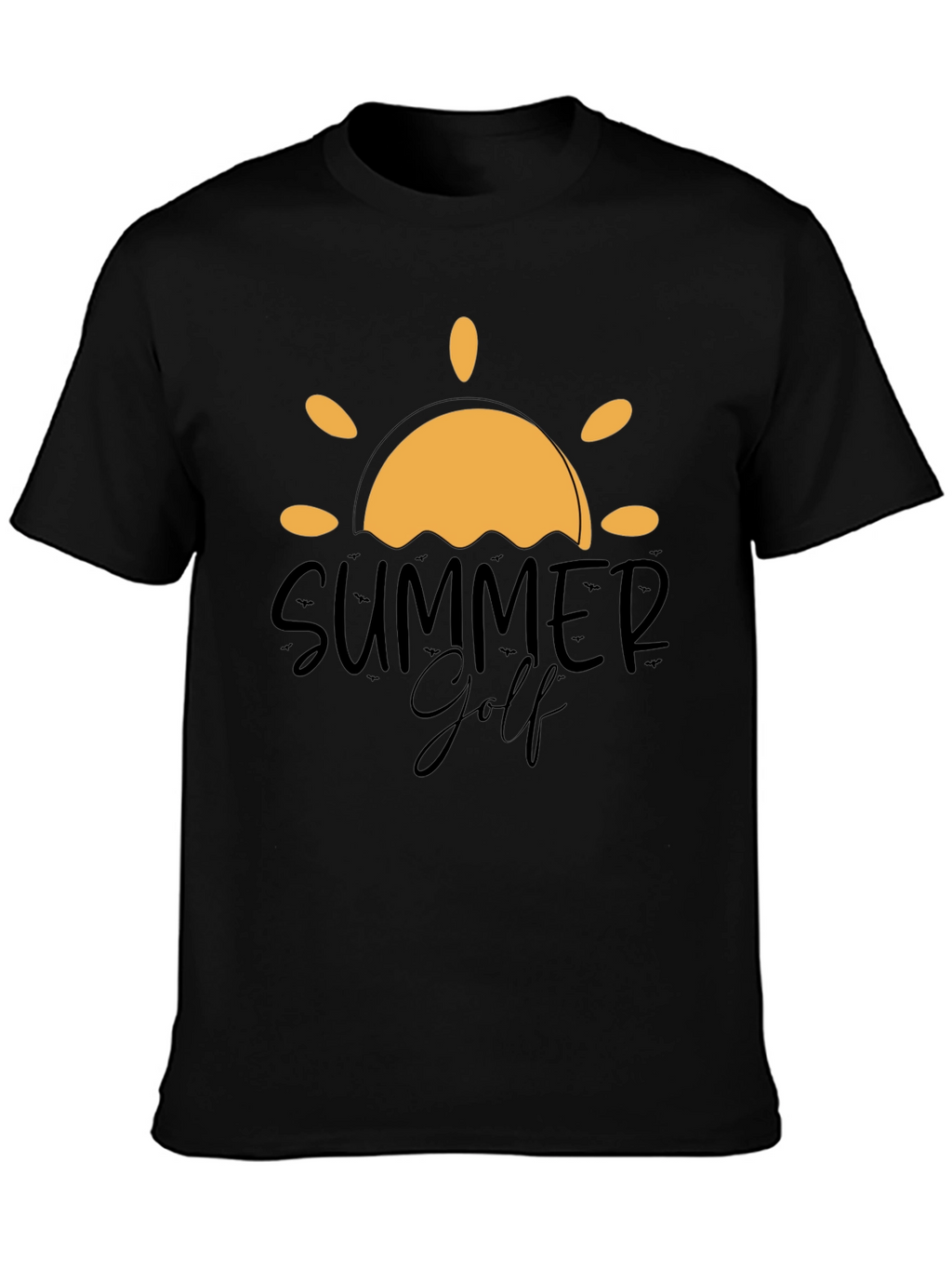 Summer Golf Graphic Tee - Black Cotton Blend
