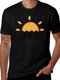 Summer Golf Graphic Tee - Black Cotton Blend