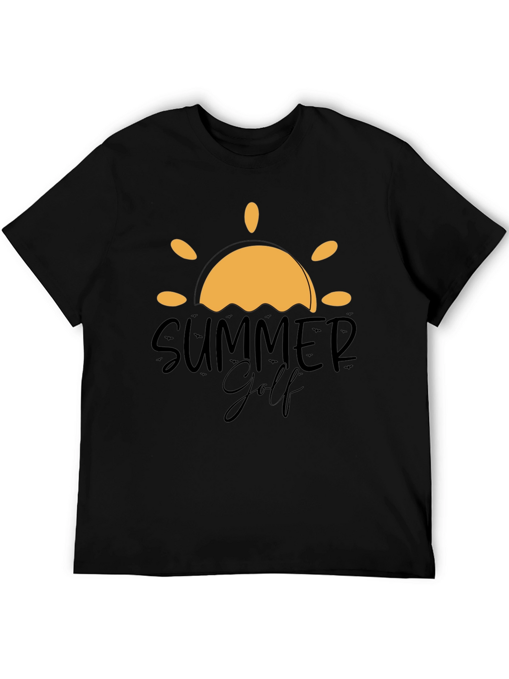 Summer Golf Graphic Tee - Black Cotton Blend