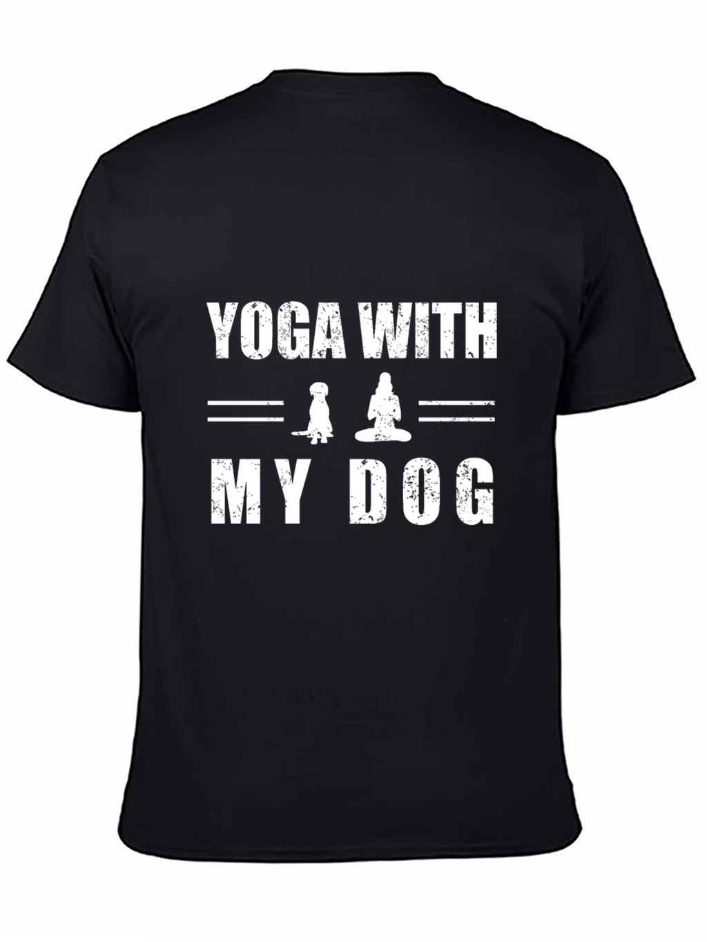 Yoga With My Dog Black T-Shirt