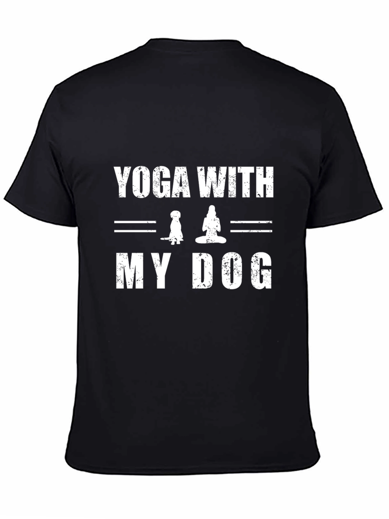 Yoga With My Dog Black T-Shirt