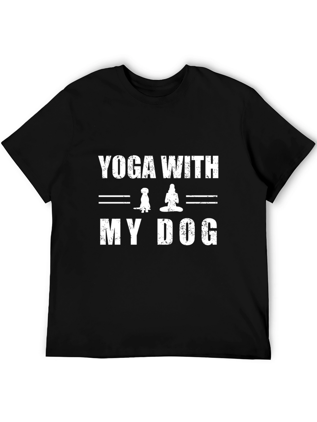 Yoga With My Dog Black T-Shirt