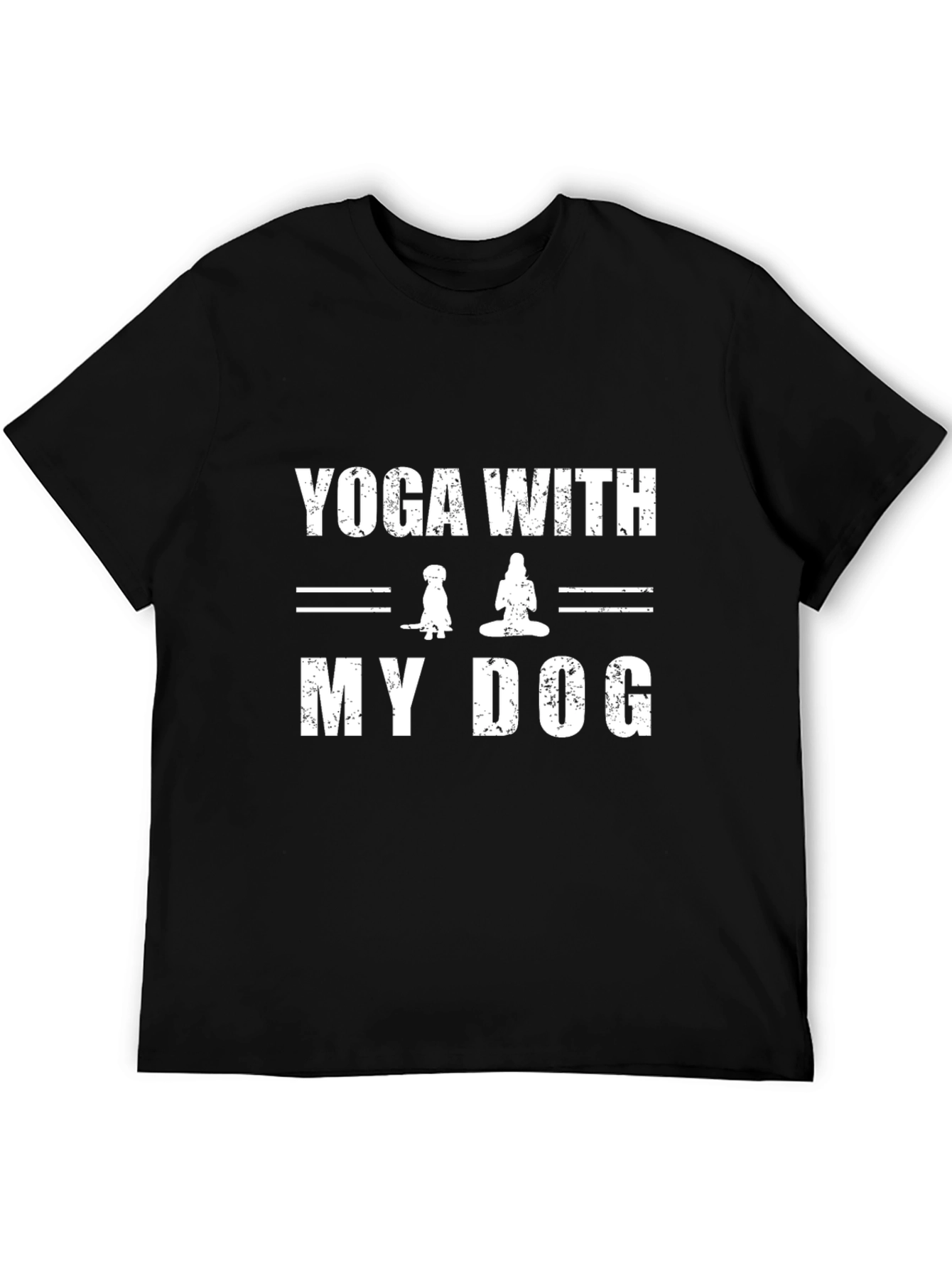 Yoga With My Dog Black T-Shirt