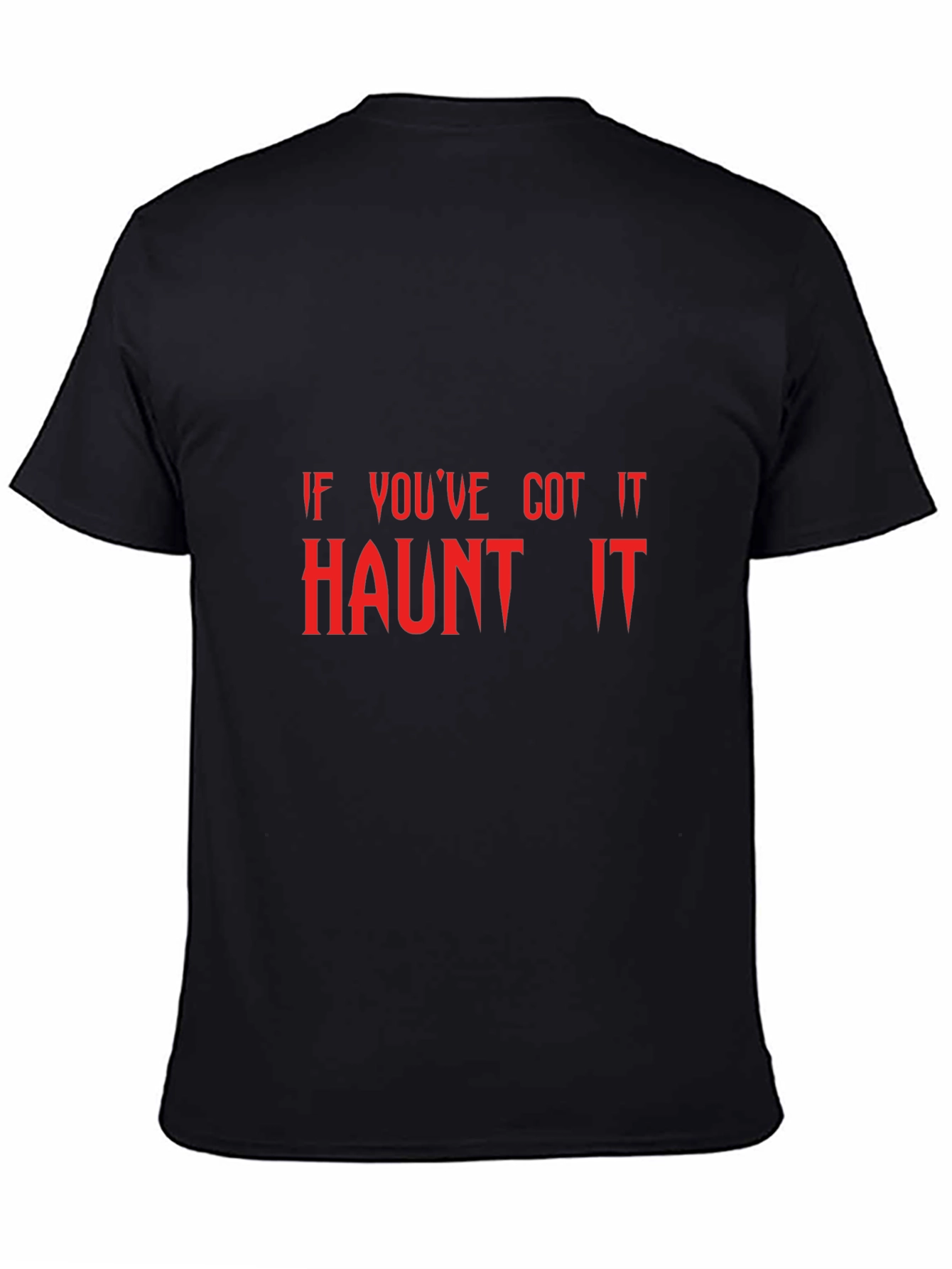 Haunt It Halloween Graphic Tee - Black Cotton T-Shirt
