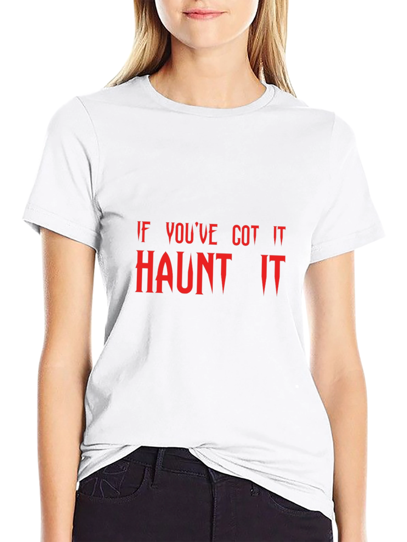 Haunt It Halloween Graphic Tee - Black Cotton T-Shirt