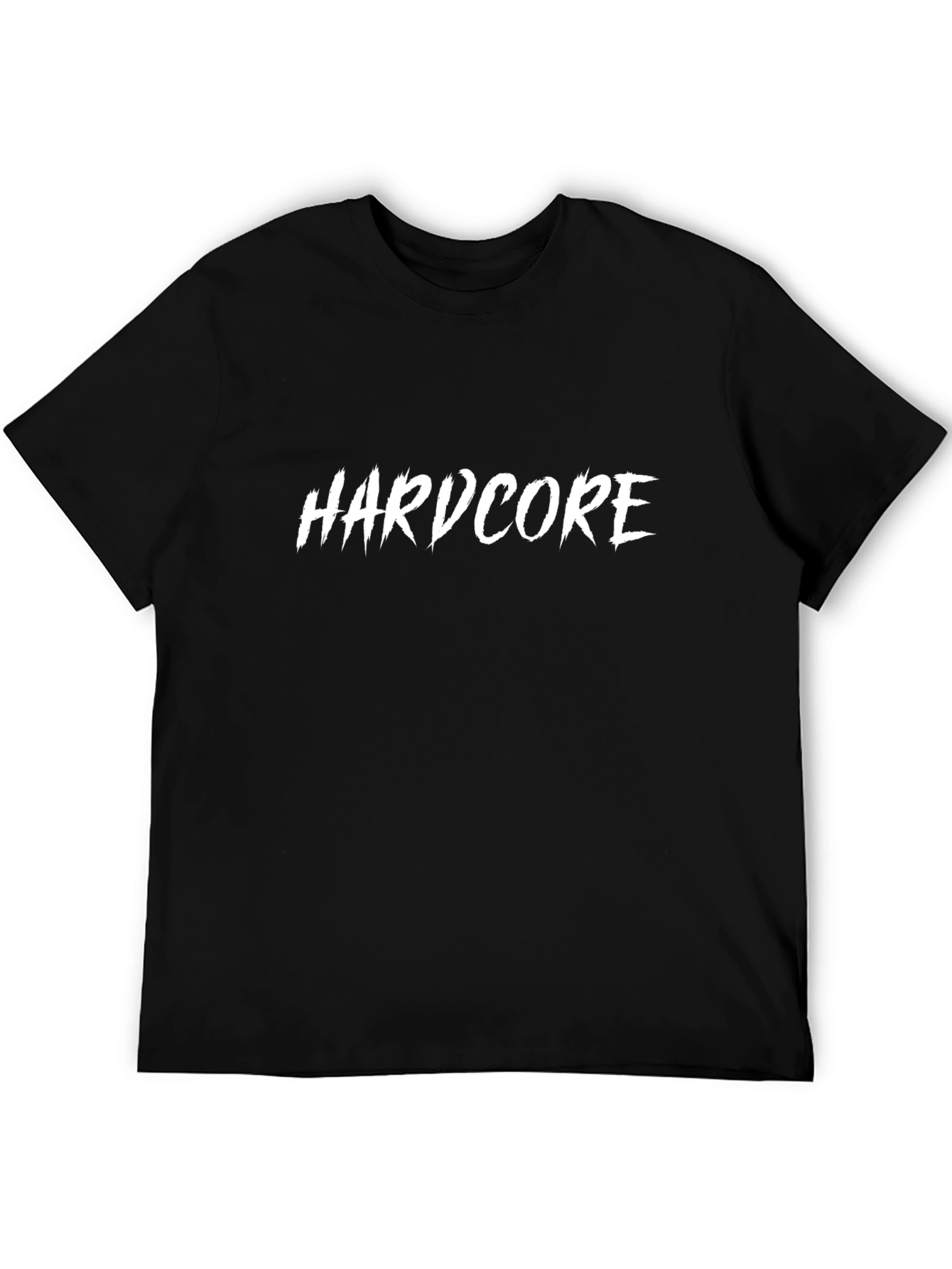 Hardcore Graphic Print Black T-Shirt