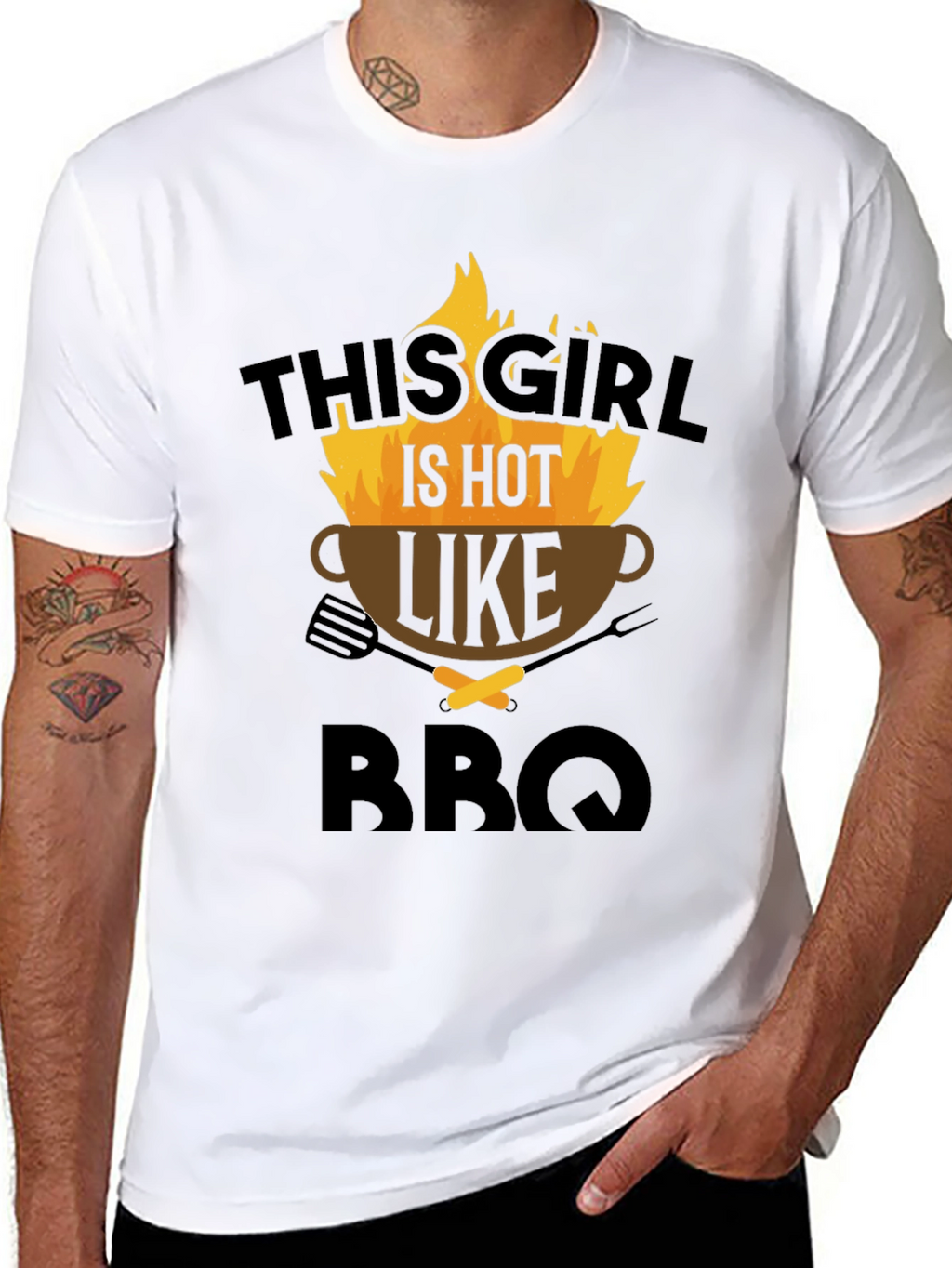 This Girl Is Hot Like BBQ Graphic Tee