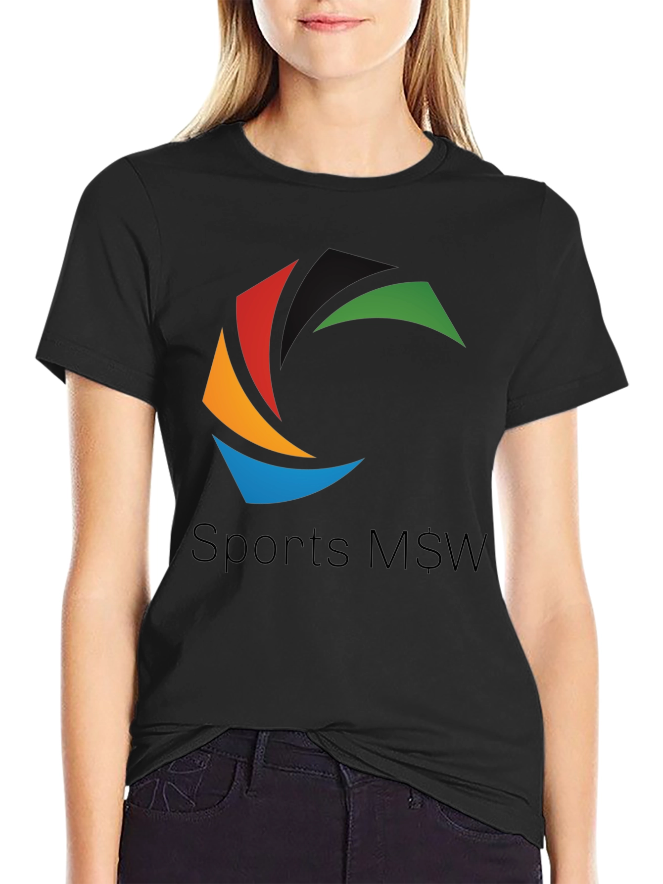 Sports M$W Black T-Shirt
