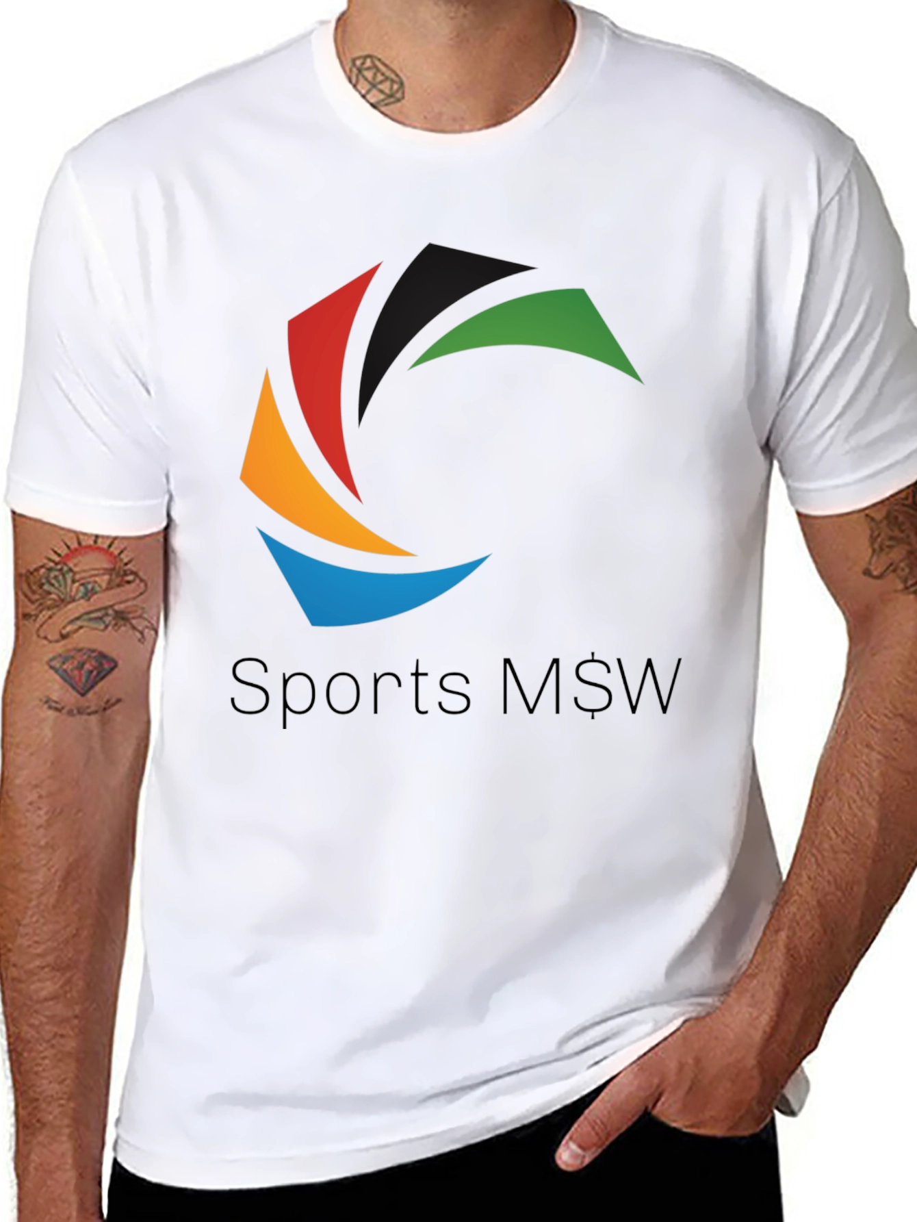 Sports M$W Black T-Shirt