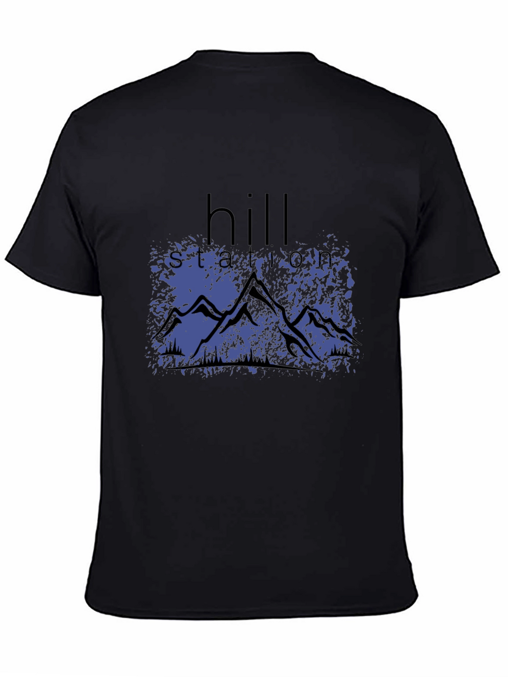 Hill Station Graphic Print Black T-Shirt