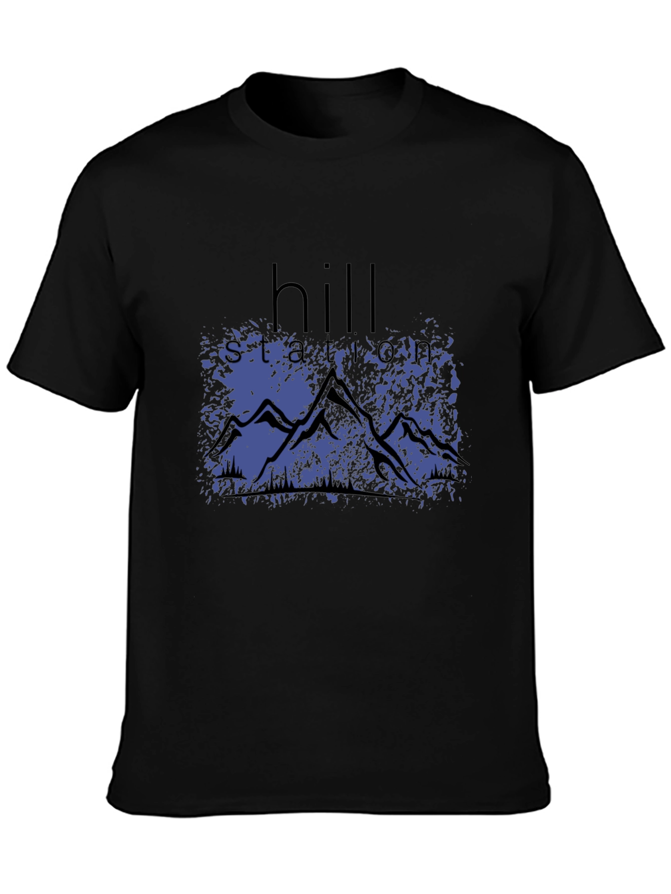 Hill Station Graphic Print Black T-Shirt