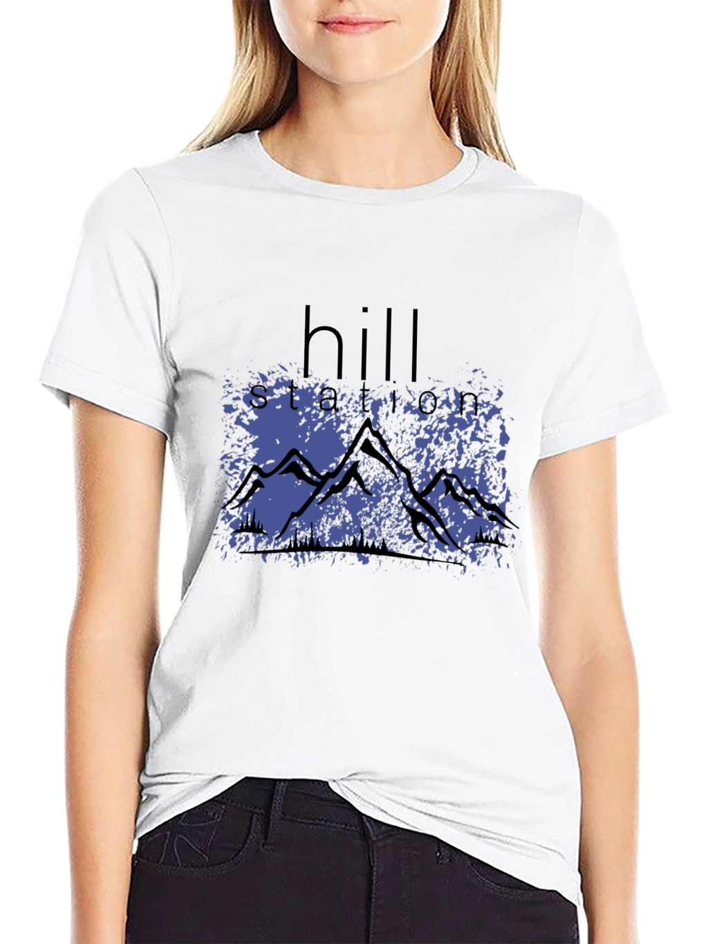 Hill Station Graphic Print Black T-Shirt