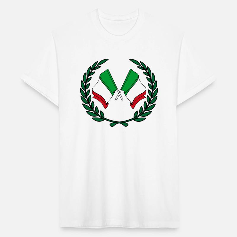 Flags Italy in laurel wreath