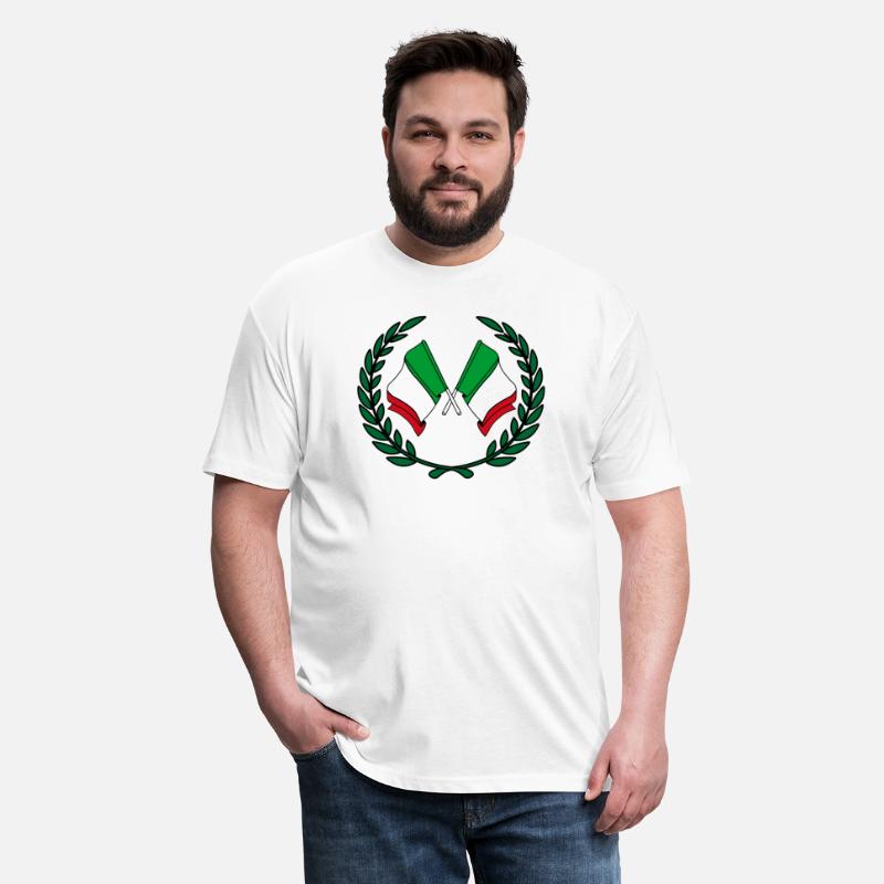 Flags Italy in laurel wreath