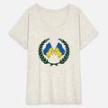 Flags Ukraine in laurel wreath