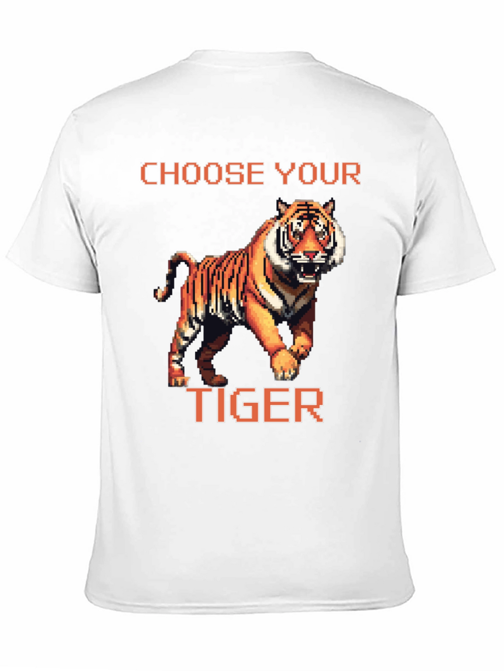 Choose Your Tiger Graphic Tee - Retro 8-Bit Style