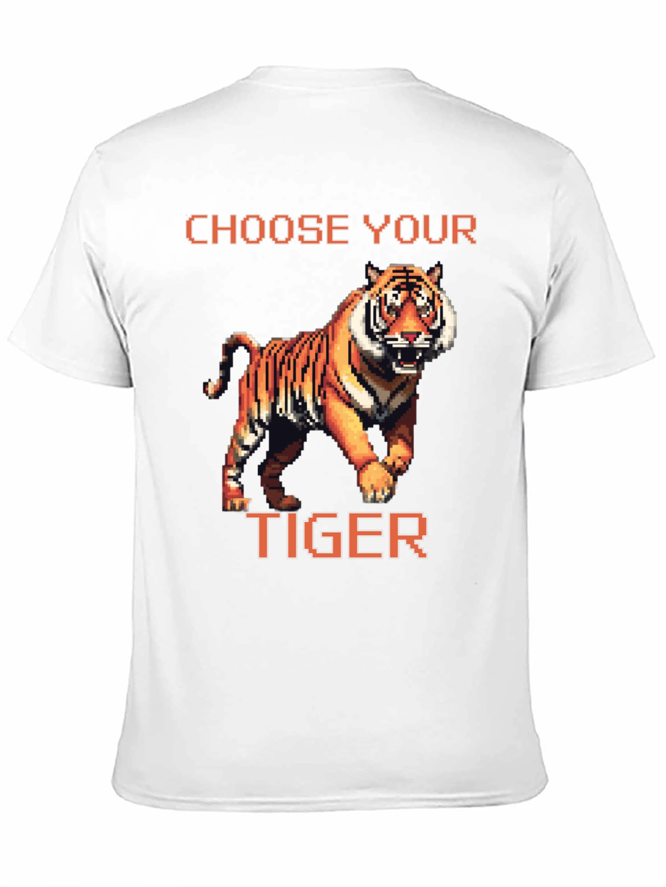 Choose Your Tiger Graphic Tee - Retro 8-Bit Style
